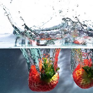 Preview wallpaper strawberries, couple, berry, liquid, water, splash