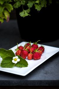 Preview wallpaper strawberry, berries, leaves, flower