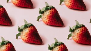Preview wallpaper strawberry, berries, red, ripe, pattern