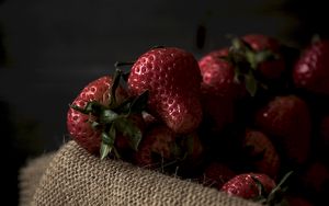 Preview wallpaper strawberry, berries, ripe, cloth