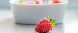 Preview wallpaper strawberry, berry, blur, food