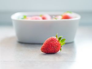 Preview wallpaper strawberry, berry, blur, food