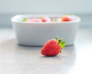 Preview wallpaper strawberry, berry, blur, food