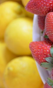 Preview wallpaper strawberry, berry, blur, food, red