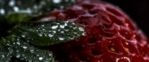 Preview wallpaper strawberry, berry, drops, macro