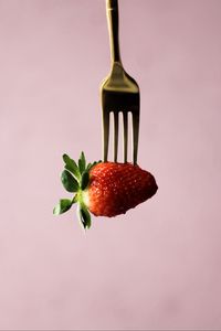 Preview wallpaper strawberry, berry, fork