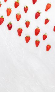 Preview wallpaper strawberry, berry, fruit, background, white