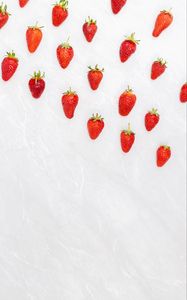 Preview wallpaper strawberry, berry, fruit, background, white