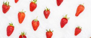 Preview wallpaper strawberry, berry, fruit, background, white