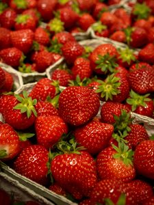 Preview wallpaper strawberry, berry, fruit, red, basket