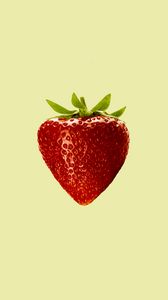 Preview wallpaper strawberry, berry, fruit, macro, beige