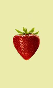 Preview wallpaper strawberry, berry, fruit, macro, beige