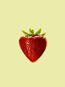 Preview wallpaper strawberry, berry, fruit, macro, beige