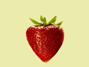 Preview wallpaper strawberry, berry, fruit, macro, beige