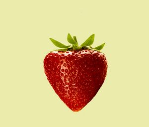 Preview wallpaper strawberry, berry, fruit, macro, beige