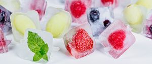 Preview wallpaper strawberry, berry, ice, fruit