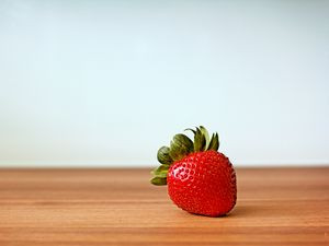 Preview wallpaper strawberry, berry, macro, minimalism