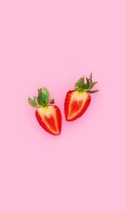 Preview wallpaper strawberry, berry, slices, pink, red