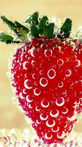 Preview wallpaper strawberry, berry, sweet, drops