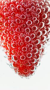 Preview wallpaper strawberry, berry, water, bubbles, macro