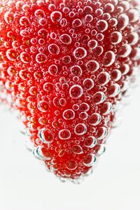 Preview wallpaper strawberry, berry, water, bubbles, macro