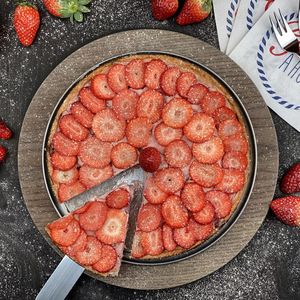 Preview wallpaper strawberry cheesecake, cheesecake, strawberry, slices, dessert