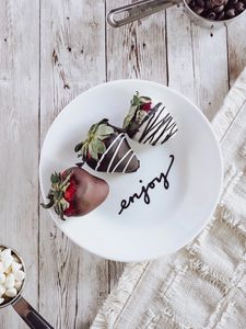 Preview wallpaper strawberry, dessert, enjoy, inscription, word
