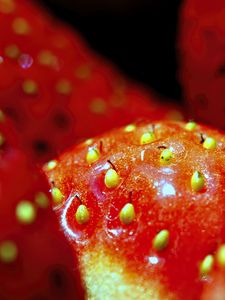 Preview wallpaper strawberry, macro, berry, red