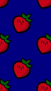 Preview wallpaper strawberry, patterns, texture, blue, red