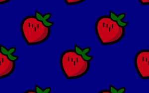 Preview wallpaper strawberry, patterns, texture, blue, red