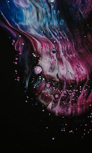 Preview wallpaper streaks, bubbles, liquid, texture, dark