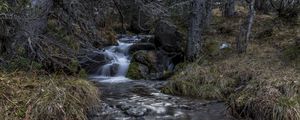 Preview wallpaper stream, cascade, grass, stones, nature