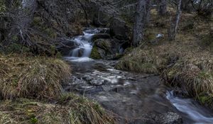 Preview wallpaper stream, cascade, grass, stones, nature