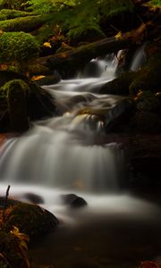 Preview wallpaper stream, cascade, long exposure, stones