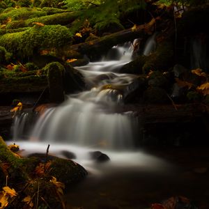 Preview wallpaper stream, cascade, long exposure, stones