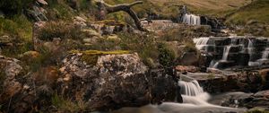 Preview wallpaper stream, cascade, stones, tree, landscape