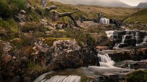 Preview wallpaper stream, cascade, stones, tree, landscape