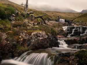 Preview wallpaper stream, cascade, stones, tree, landscape