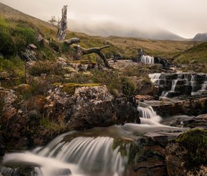 Preview wallpaper stream, cascade, stones, tree, landscape