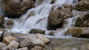 Preview wallpaper stream, cascade, stones, landscape