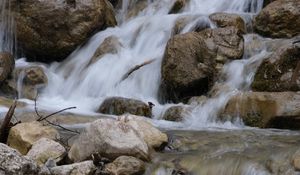 Preview wallpaper stream, cascade, stones, landscape