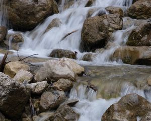 Preview wallpaper stream, cascade, stones, landscape