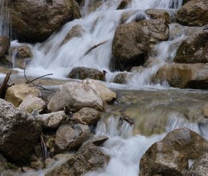 Preview wallpaper stream, cascade, stones, landscape