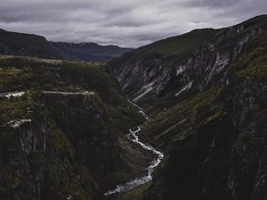 Preview wallpaper stream, mountains, dark