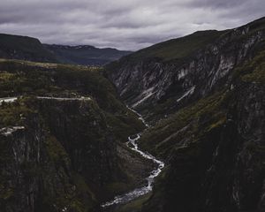 Preview wallpaper stream, mountains, dark