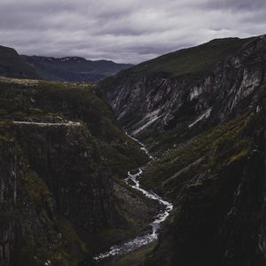 Preview wallpaper stream, mountains, dark