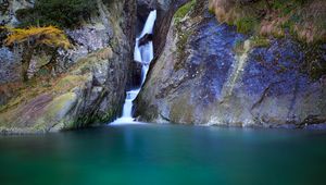 Preview wallpaper stream, rock, lake, water