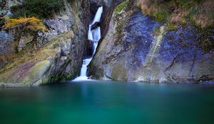 Preview wallpaper stream, rock, lake, water