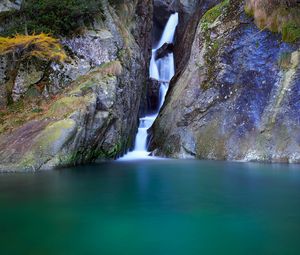 Preview wallpaper stream, rock, lake, water