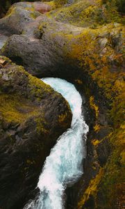 Preview wallpaper stream, rocks, moss, water